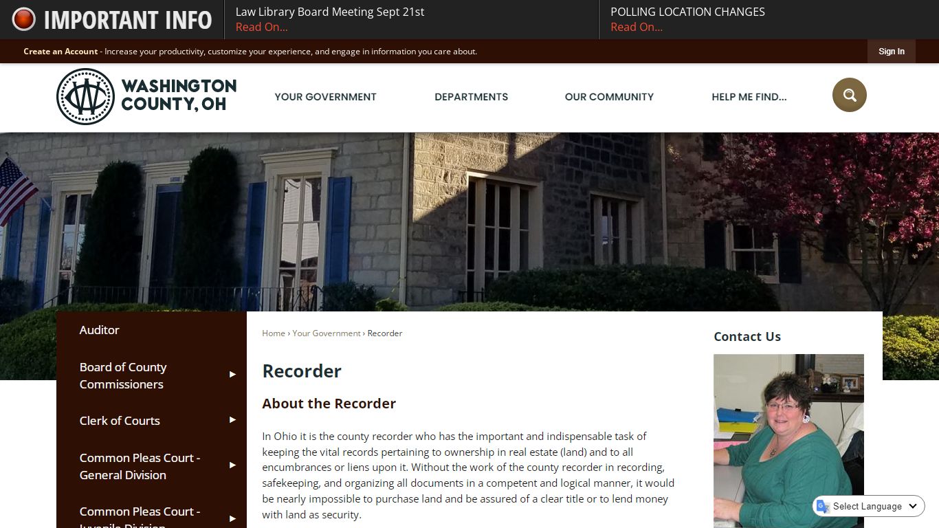 Recorder | Washington County, OH - Official Website